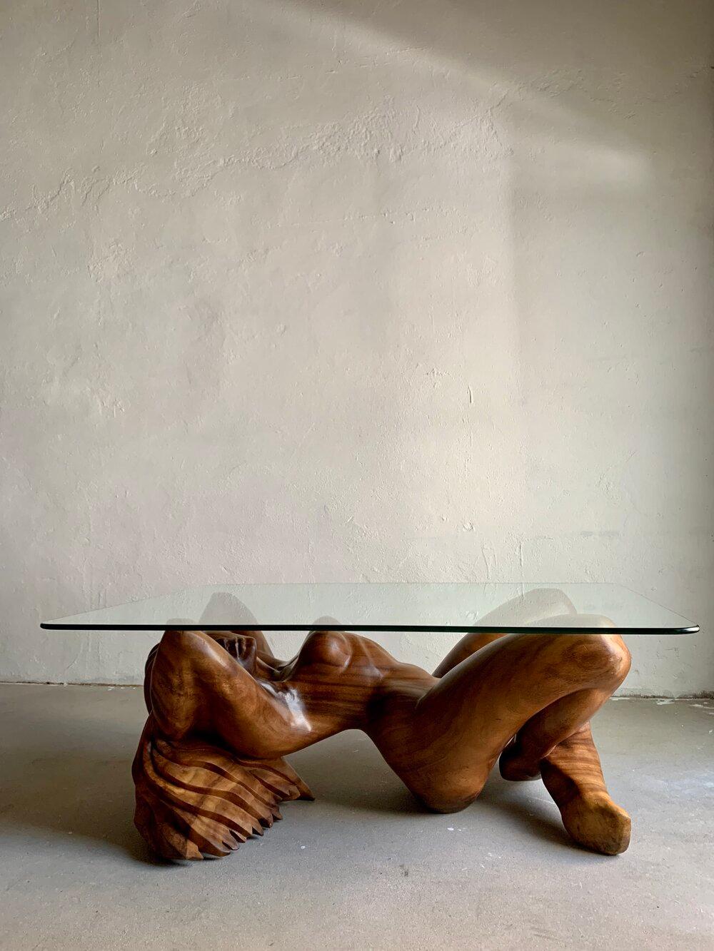 Exceptional craftsmanship - delicate and sensual. This figurative artwork can be exposed as a sculpture, laying on the back or standing on the knees. Outstanding collectible item!