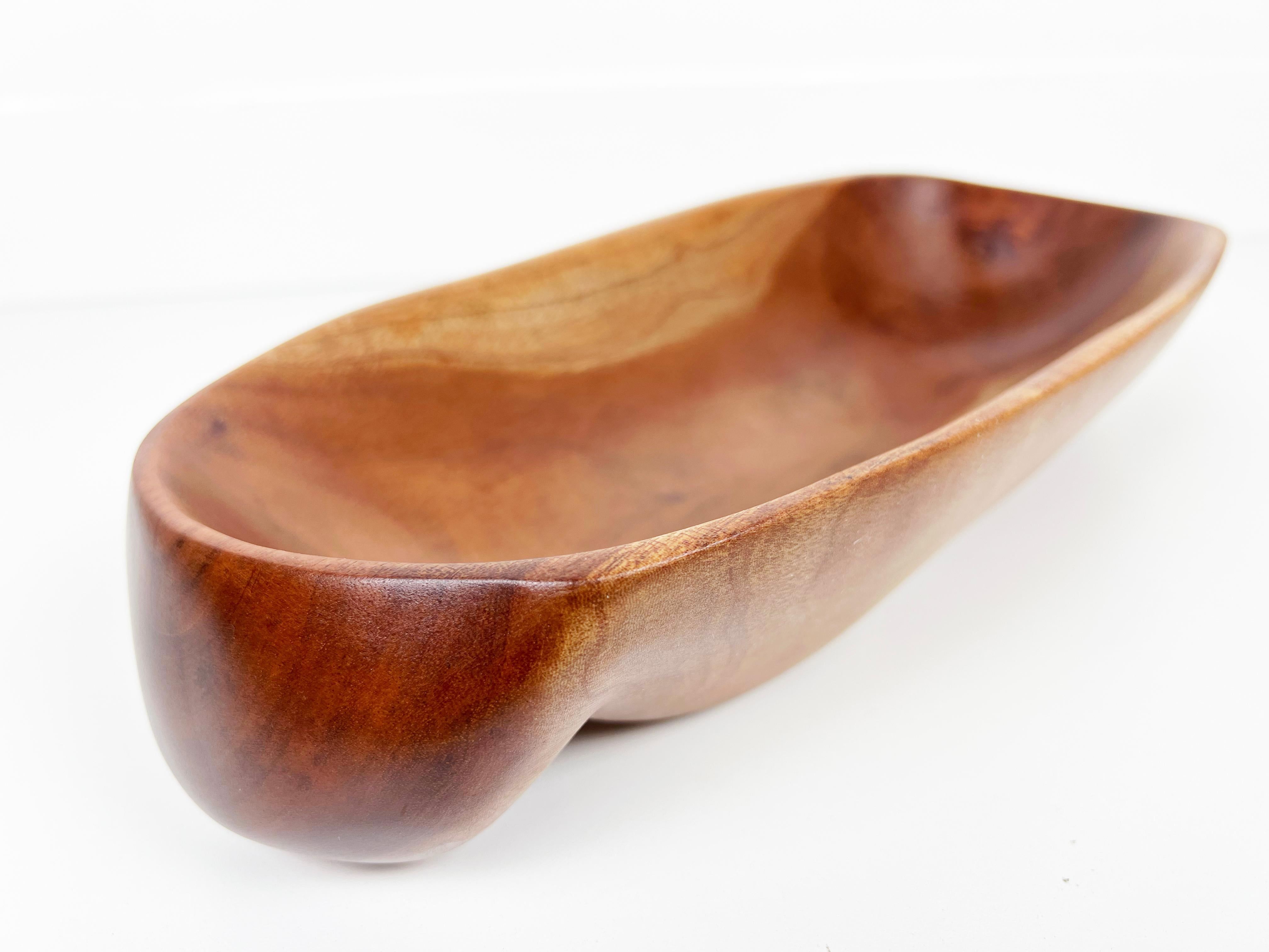 Vintage Hand Carved Wooden Freeform Bowl For Sale 4