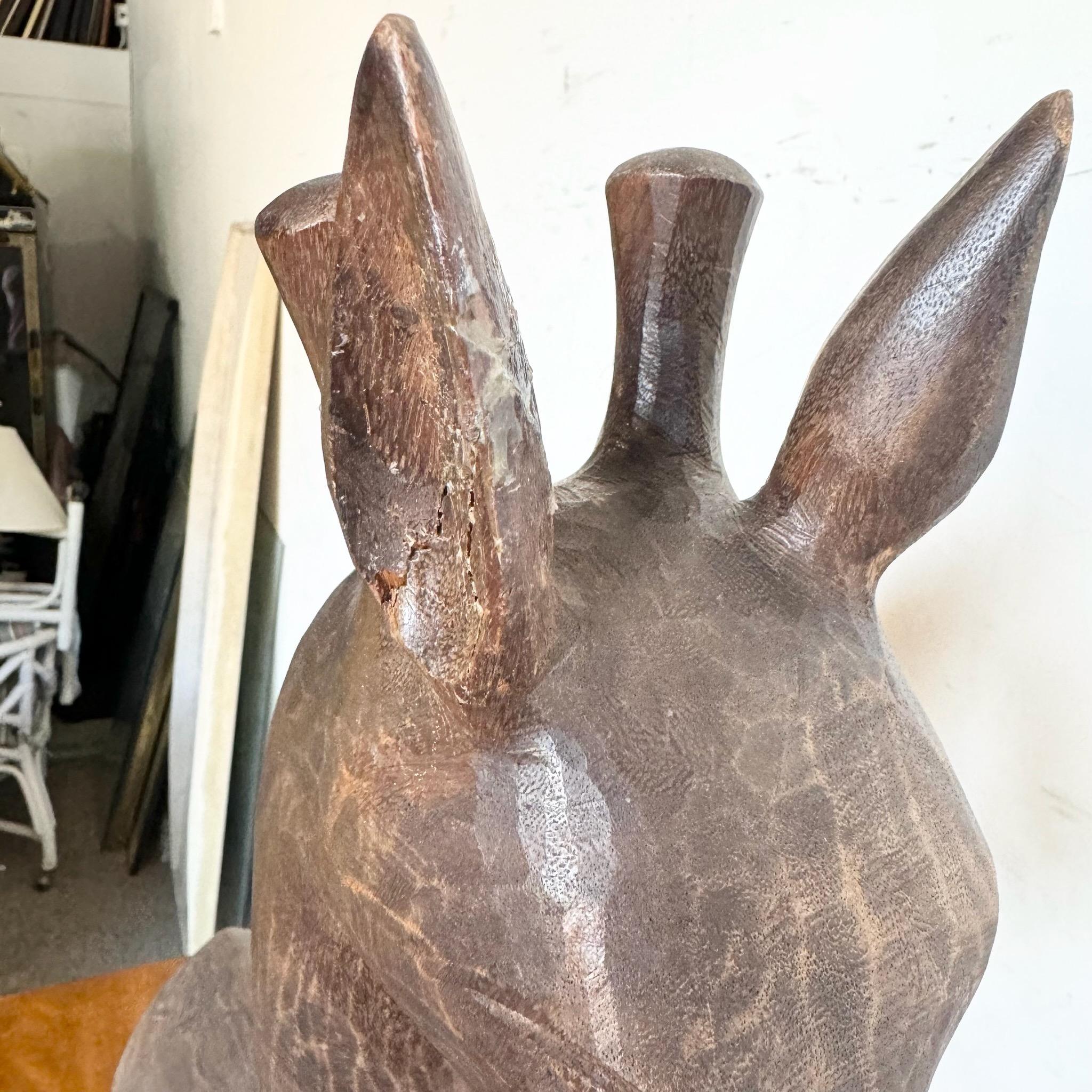 Fine XX secolo Scultura di Giraffa in legno intagliata a mano vintage in vendita