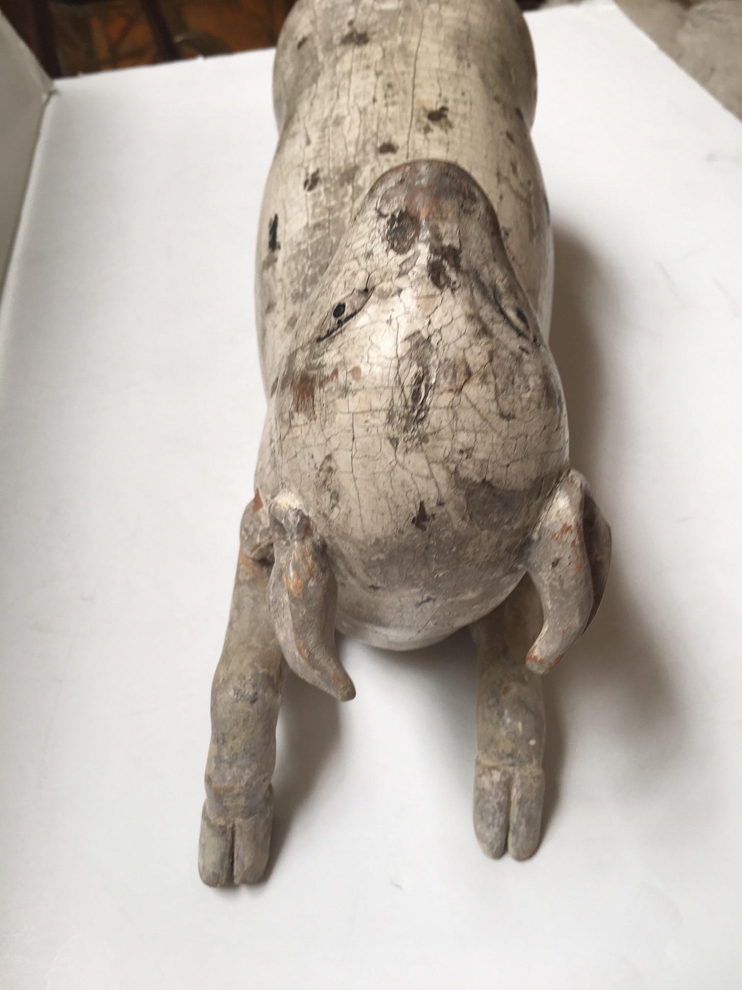 Capra cinese vintage intagliata a mano in legno e dipinta a mano di Falk Art in vendita 6