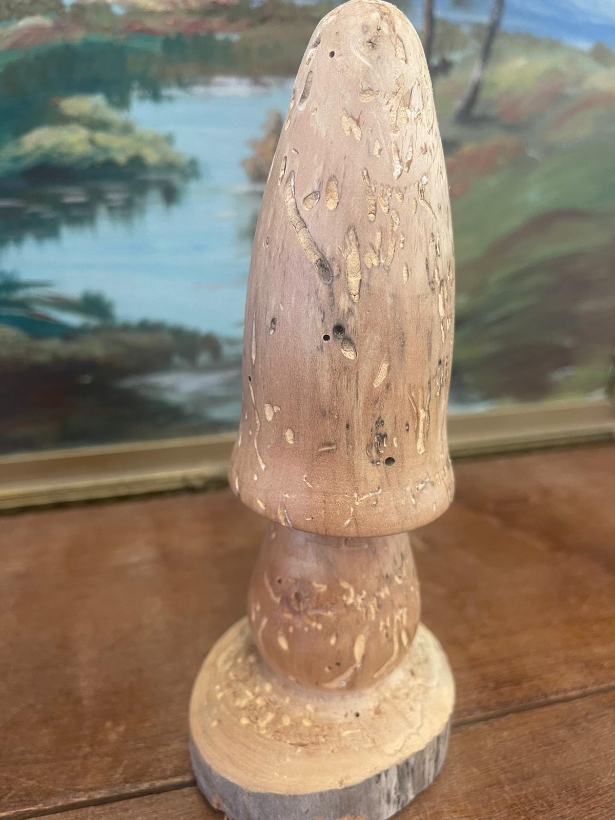 Fine XX secolo Fungo vintage in legno intagliato a mano in vendita