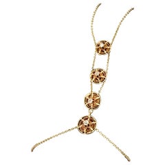 Vintage-Armband mit Blumen- und Diamantmotiven, 14 Karat Gelbgold, 3,5 g