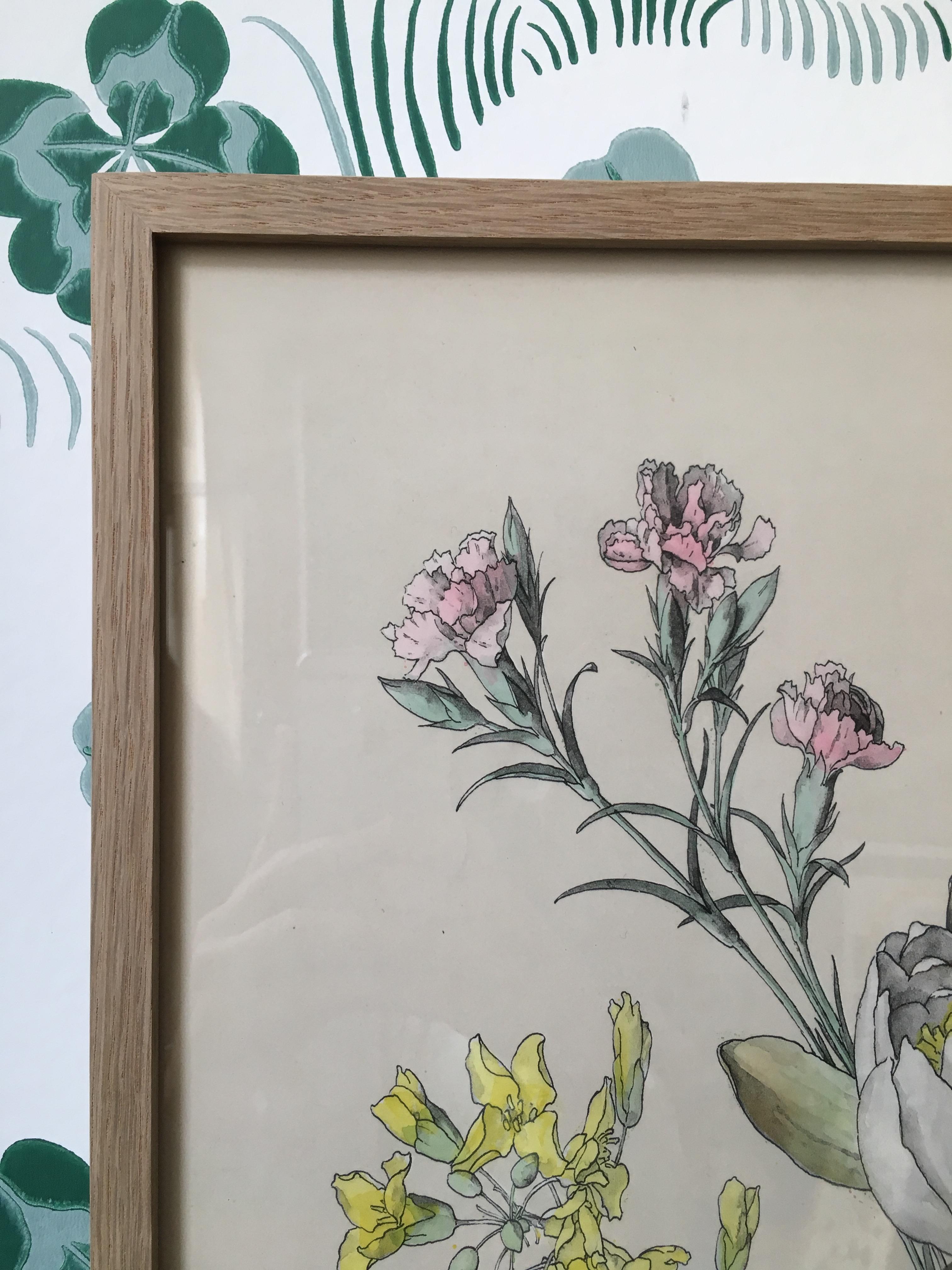Vintage Hand-Colored Botanical Print, Italy, 19th Century In Good Condition In Copenhagen K, DK