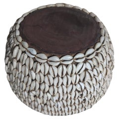 Vintage Hand-crafted Basket with Cowrie Shells
