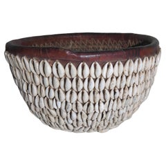 Antique Hand-crafted Basket with Cowrie Shells