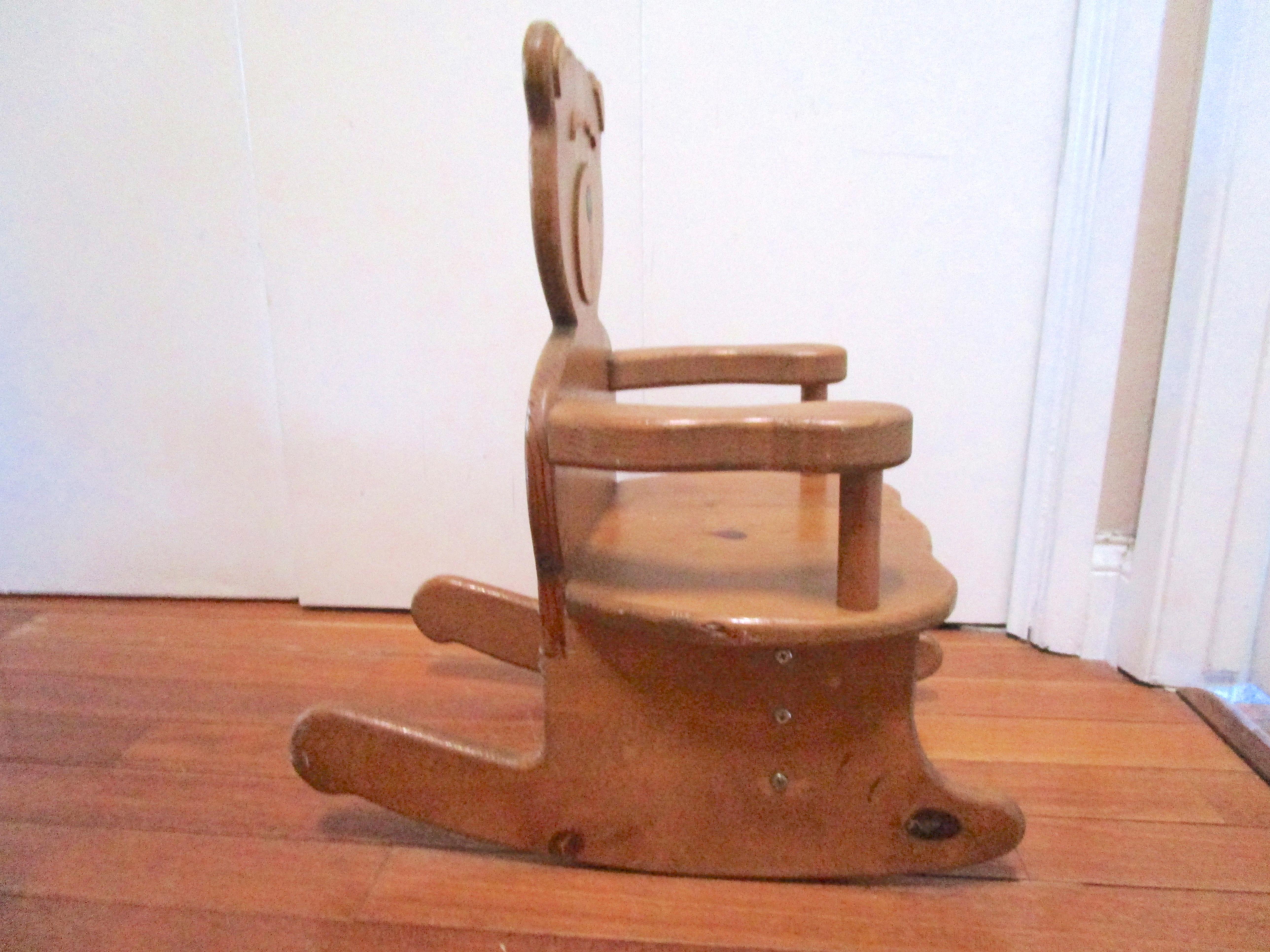 vintage teddy bear rocking chair