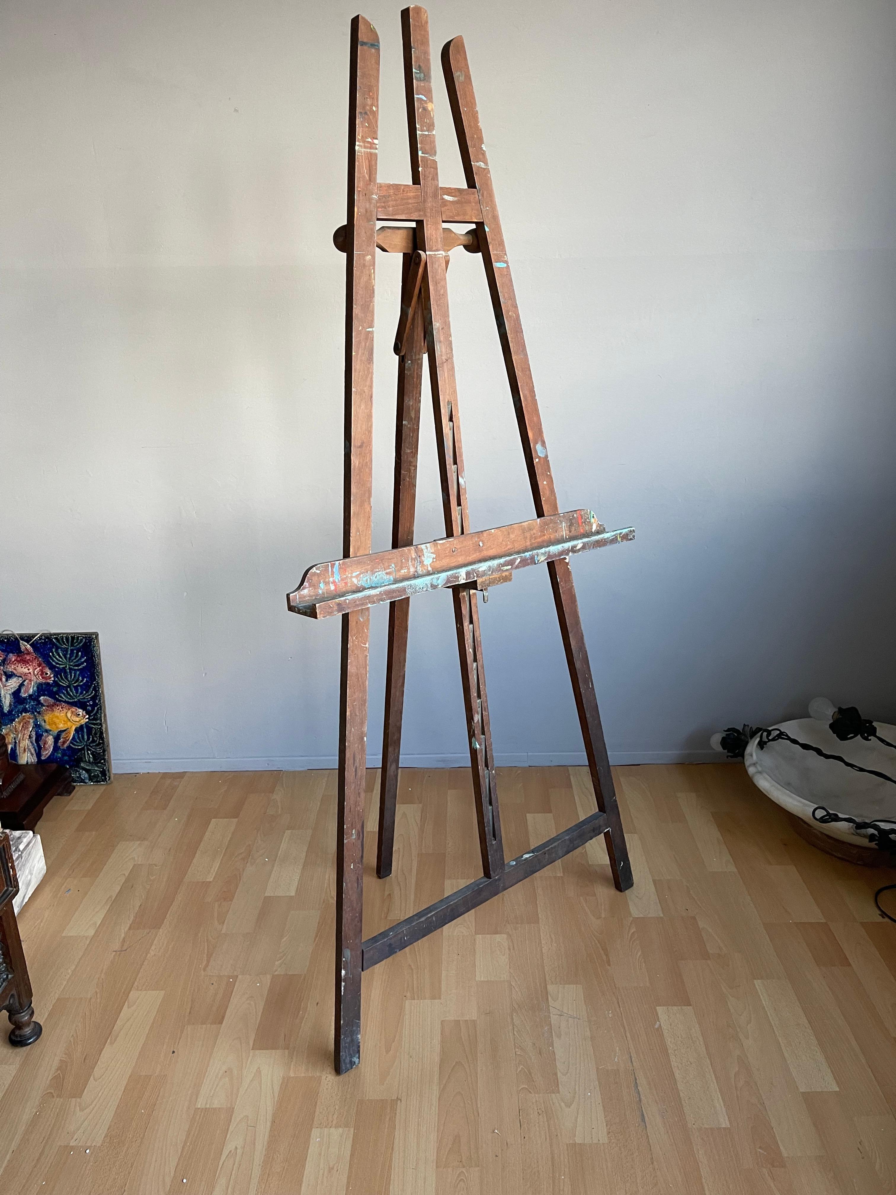 Vintage Hand Crafted French Floor Easel / Artist Painting Display Stand, ca 1950 10