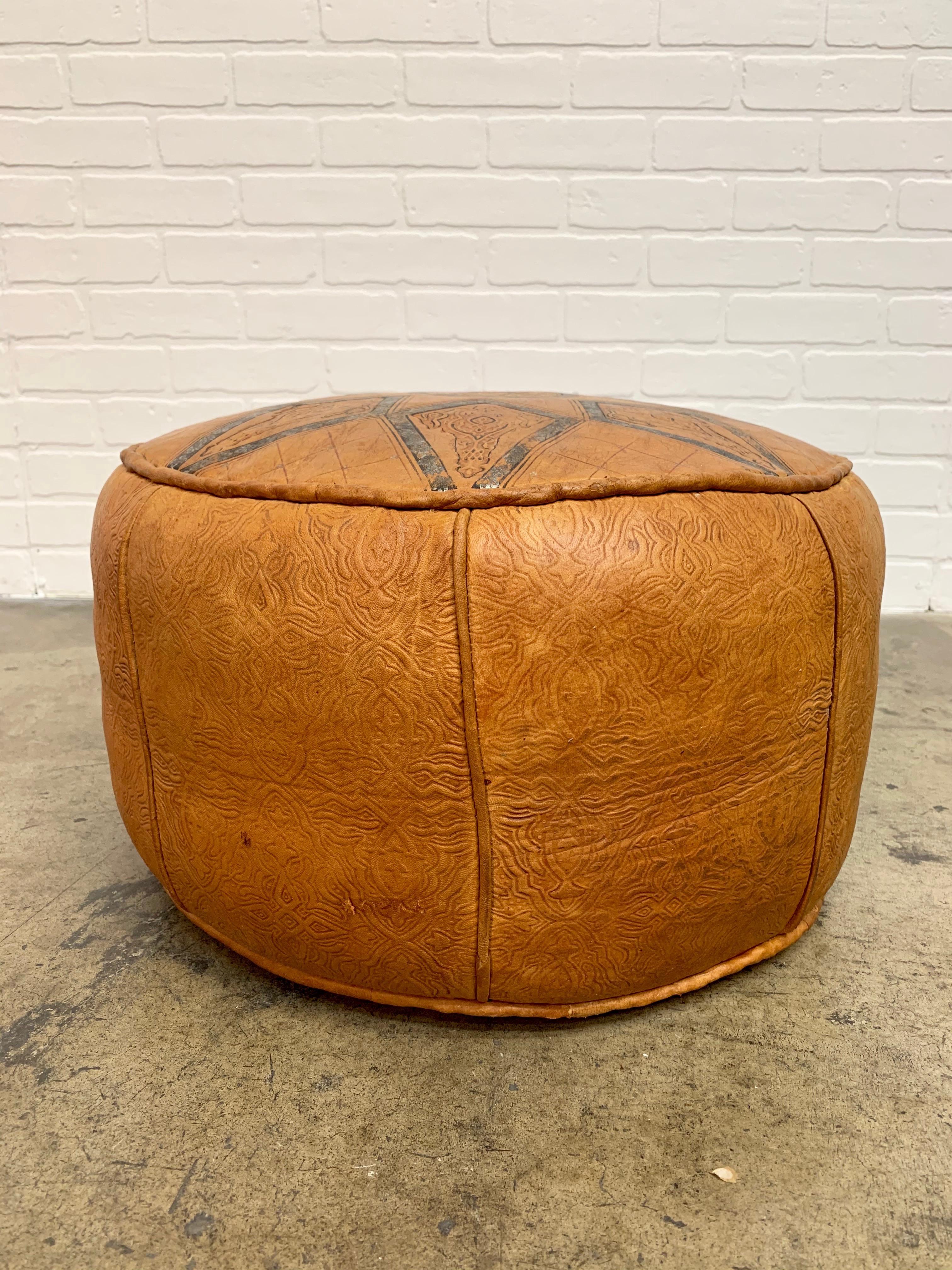 moroccan leather footstool