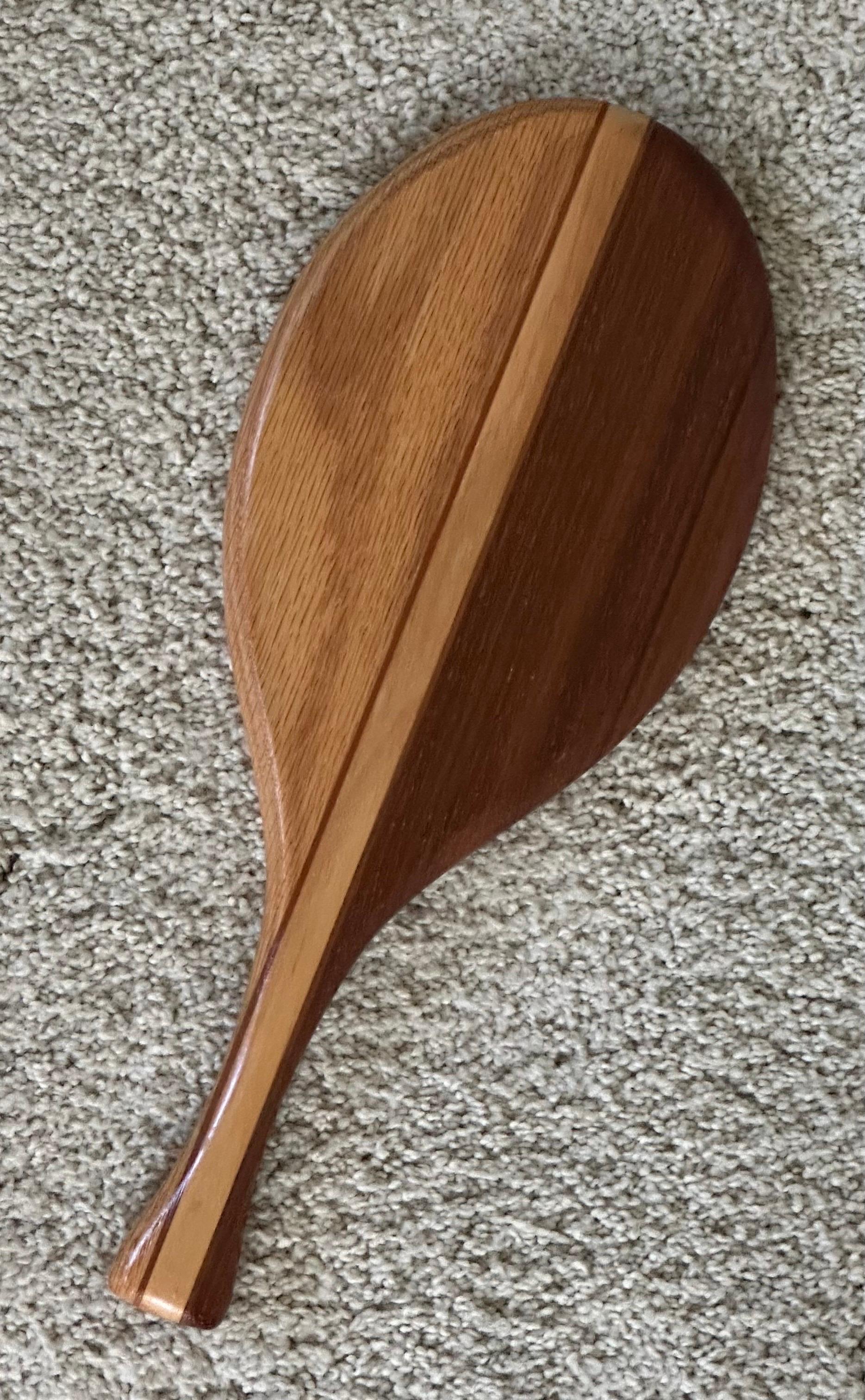 Vintage Hand-Crafted Mixed Woods Hand Spiegel (20. Jahrhundert) im Angebot