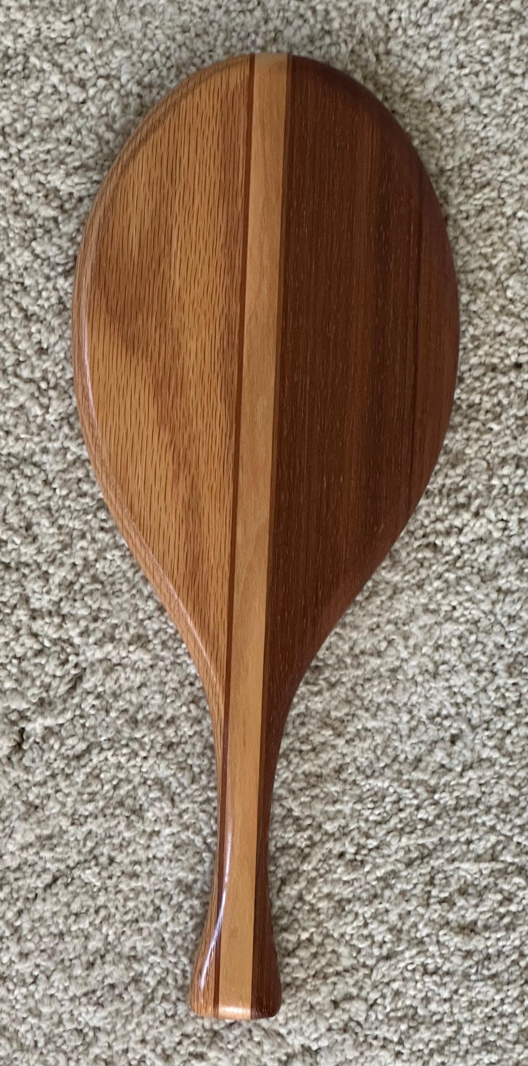 Vintage Hand-Crafted Mixed Woods Hand Spiegel im Angebot 1