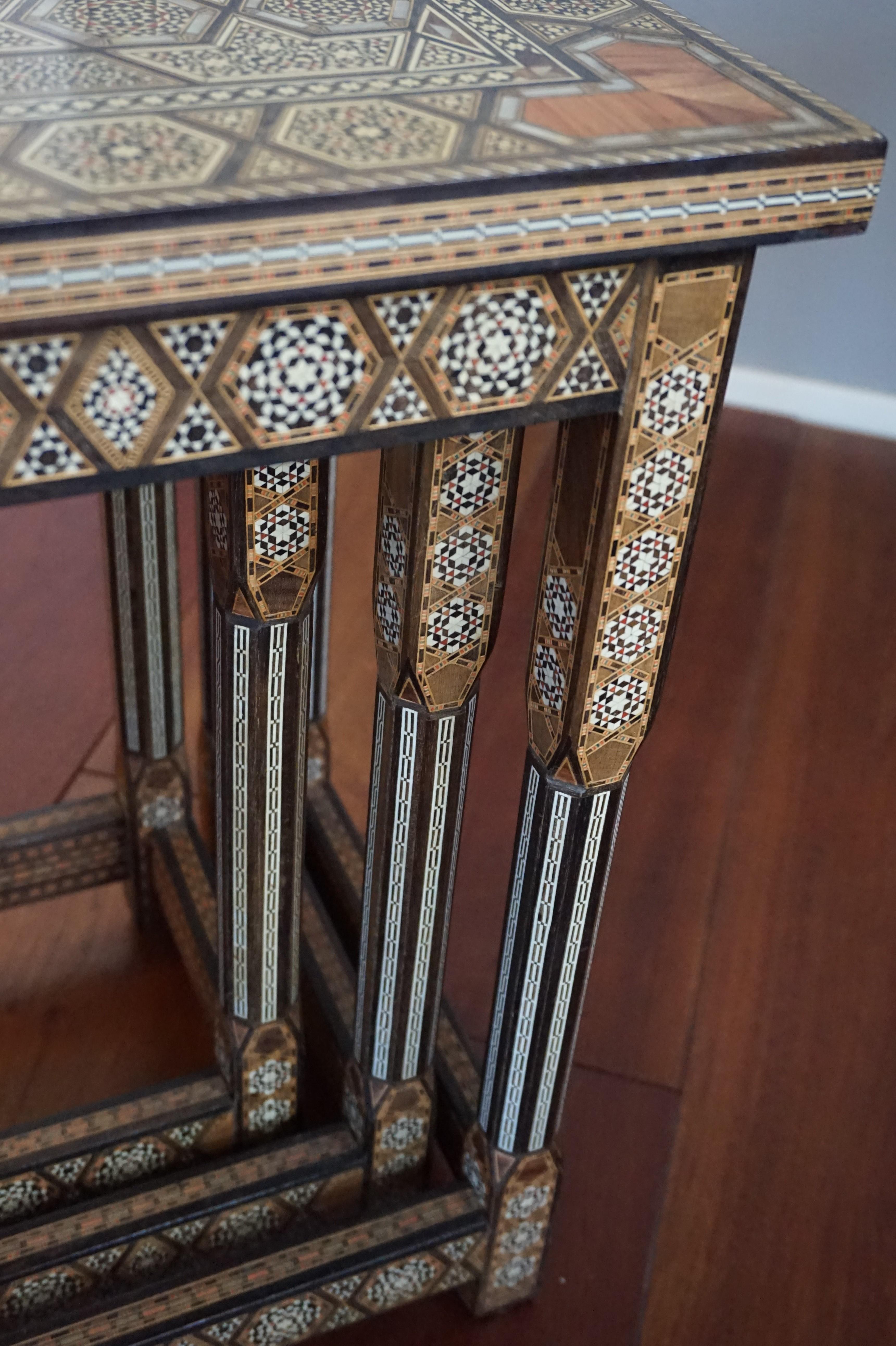 Vintage Handcrafted Moorish Nest of Tables with Amazing Number of Inlaid Motifs 8