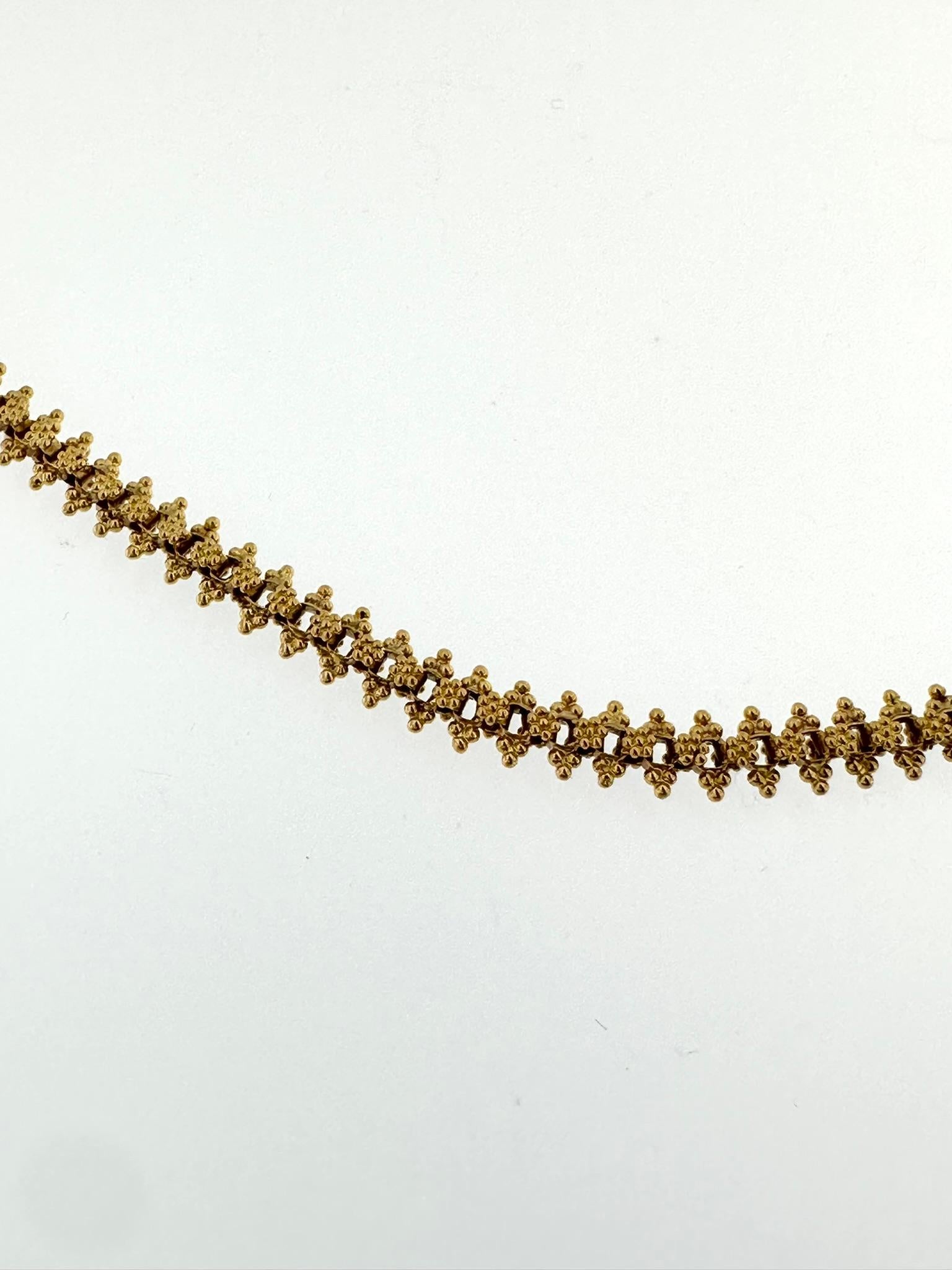 Vintage Hand-Crafted Portuguese Necklace Yellow Gold In Good Condition For Sale In Esch sur Alzette, Esch-sur-Alzette