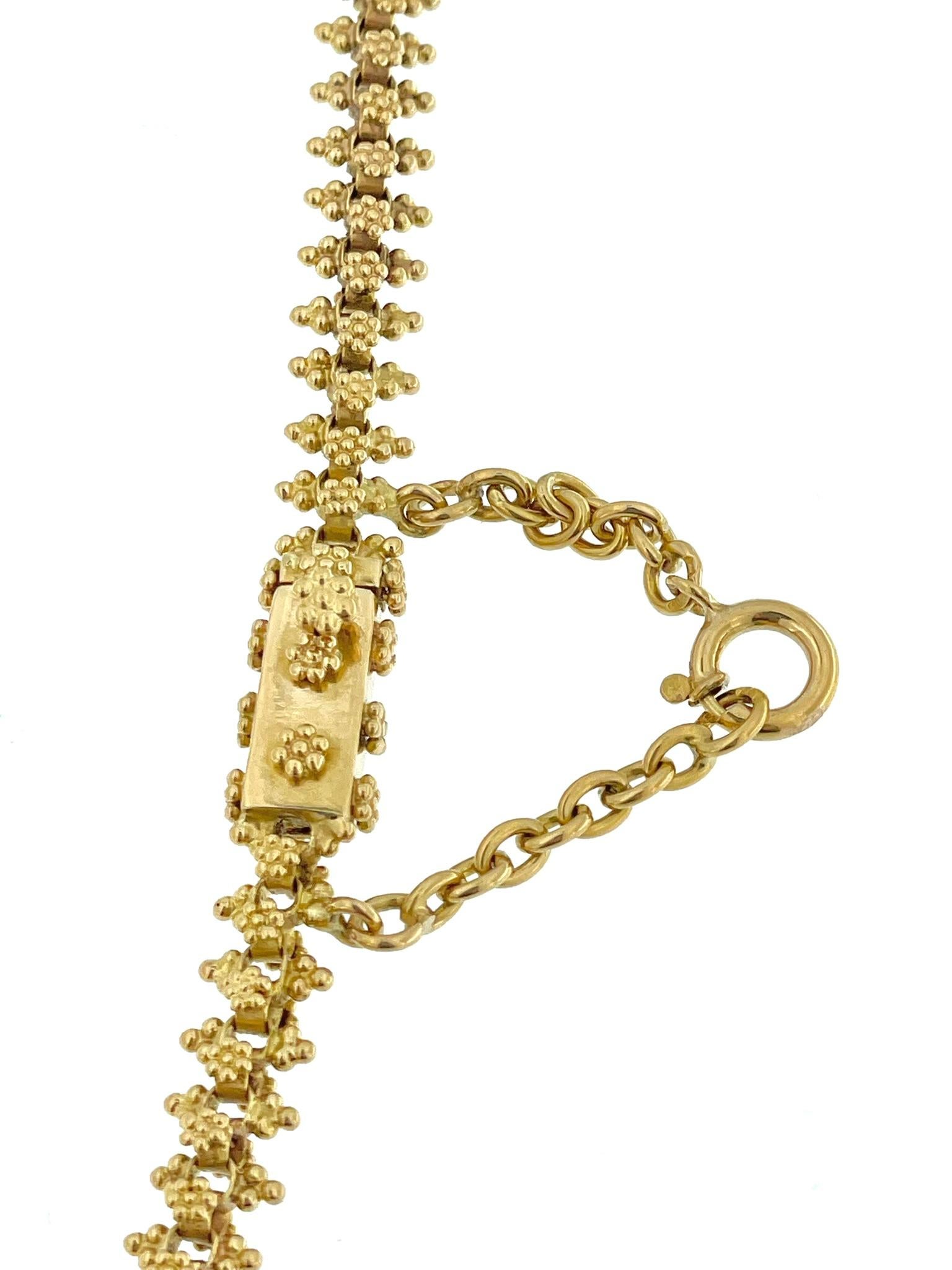 Handgefertigte portugiesische Vintage-Halskette aus Gelbgold im Angebot 3