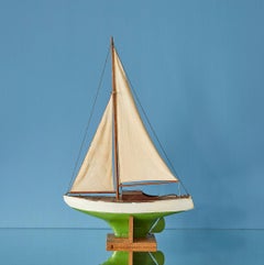 Vintage Handcrafted Wooden Sail Boat Model, Denmark, 20th Century