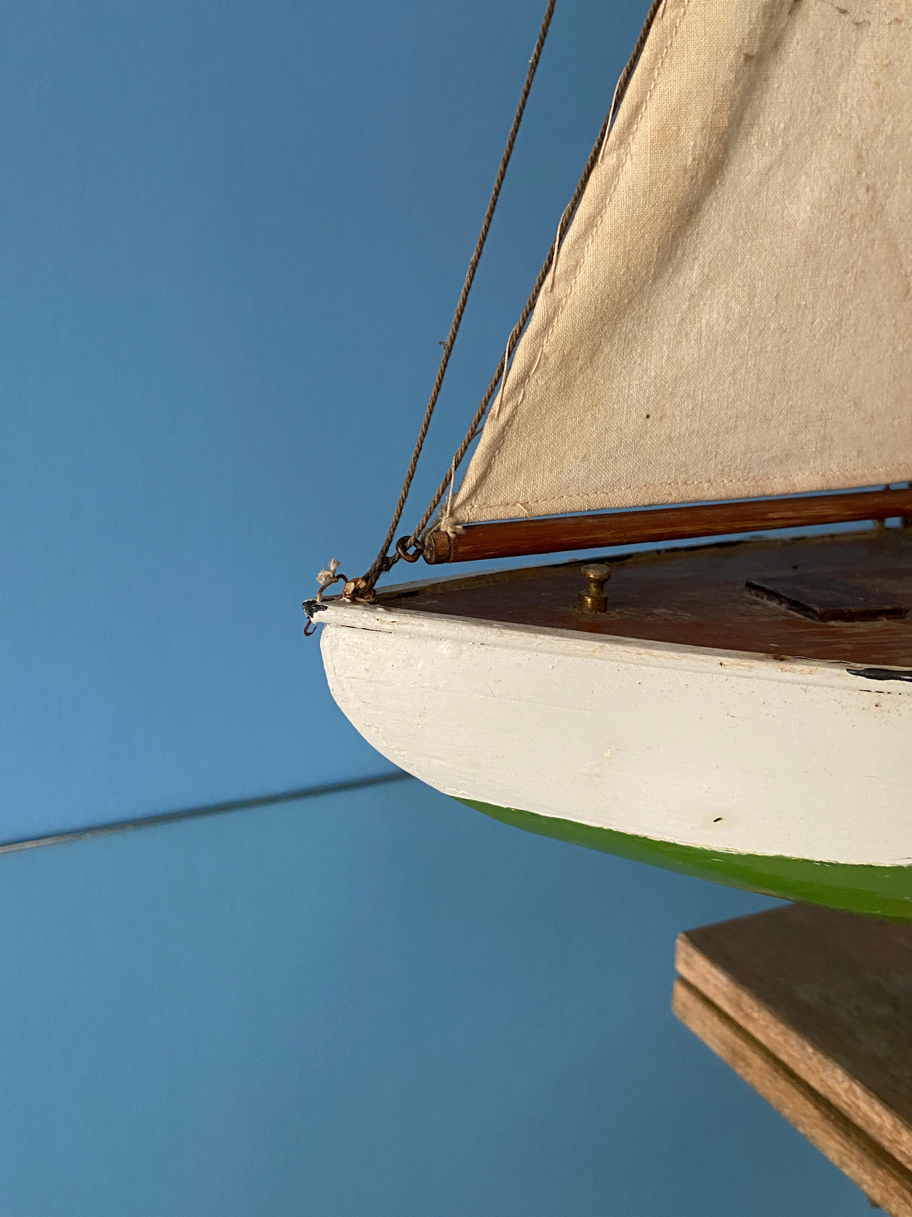 Vintage Handcrafted Wooden Sail Boat Model, Denmark, 20th Century 3