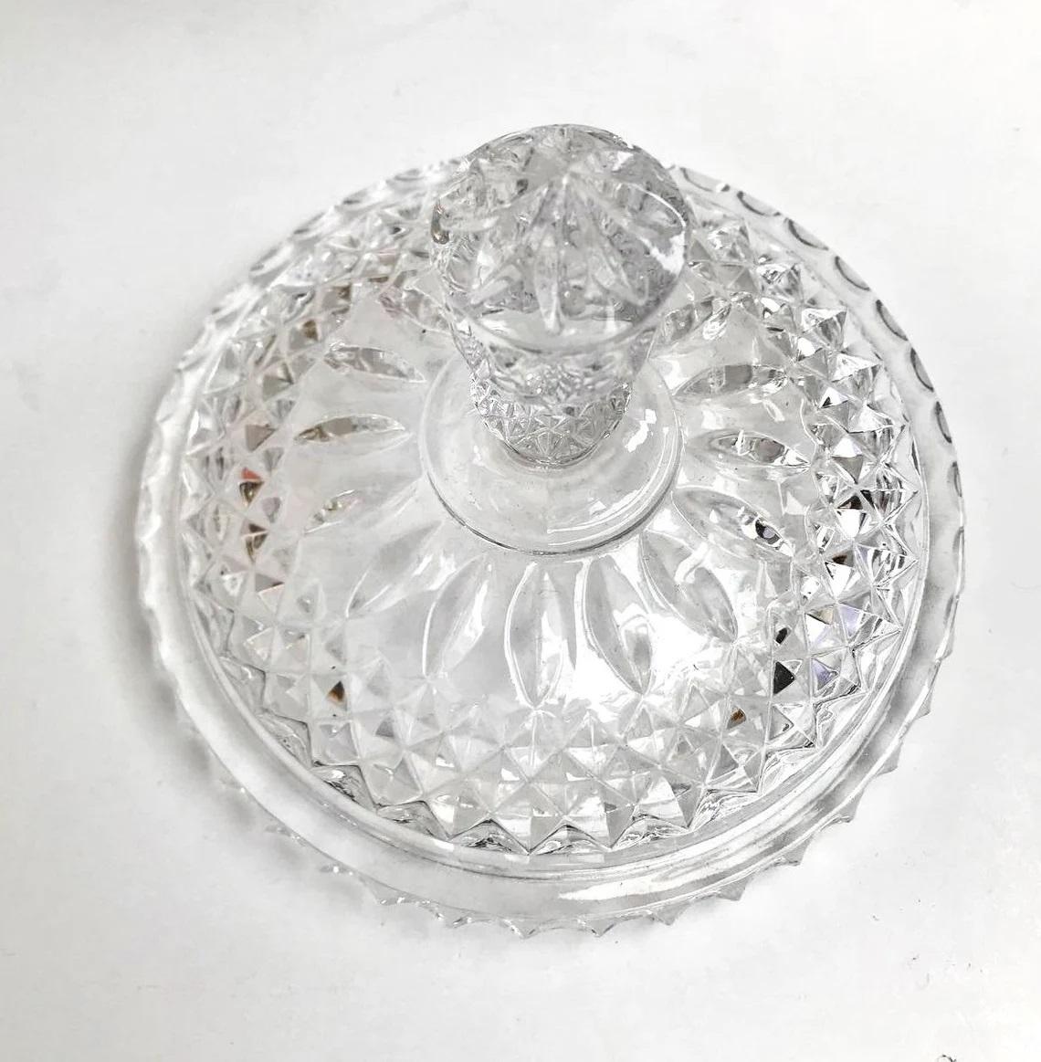 French Vintage Hand Cut Crystal Vase with Lid