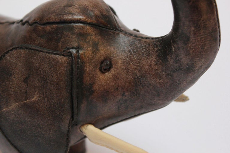 Vintage HandDyed Leather Elephant After Dmitiri Omersa For Sale at 1stDibs