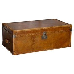 Used Hand Dyed Brown Leather Trunk by Timothy Oulton