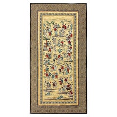 Tapisserie chinoise vintage brodée à la main 100 enfants en train de jouer