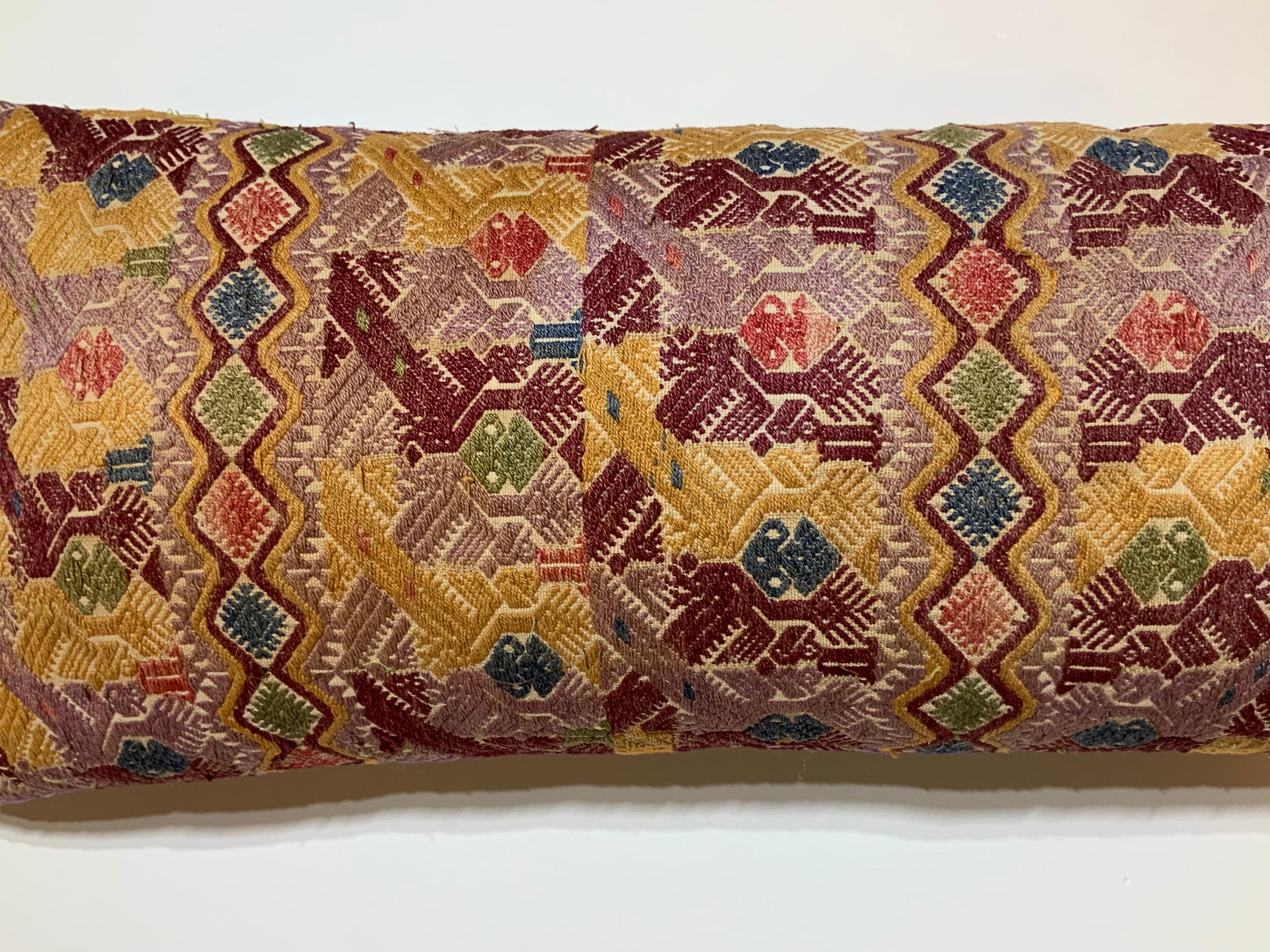 Vintage Hand Embroidered Suzani Pillow In Good Condition In Delray Beach, FL