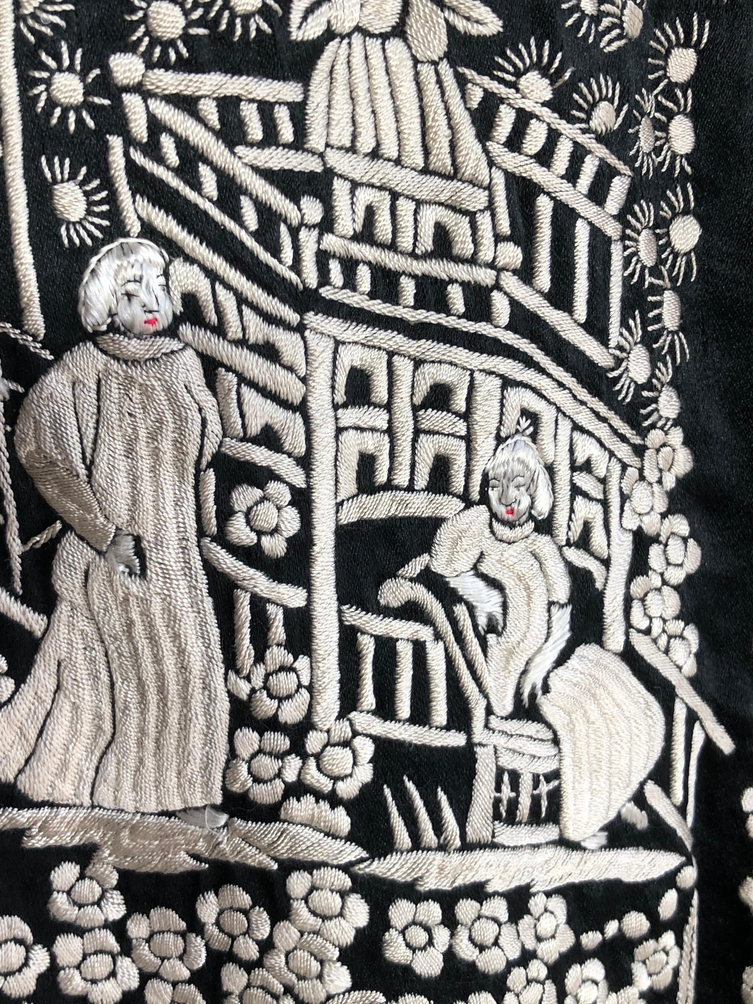 Vintage Hand Embroidery Oriental Silk Jacket 4