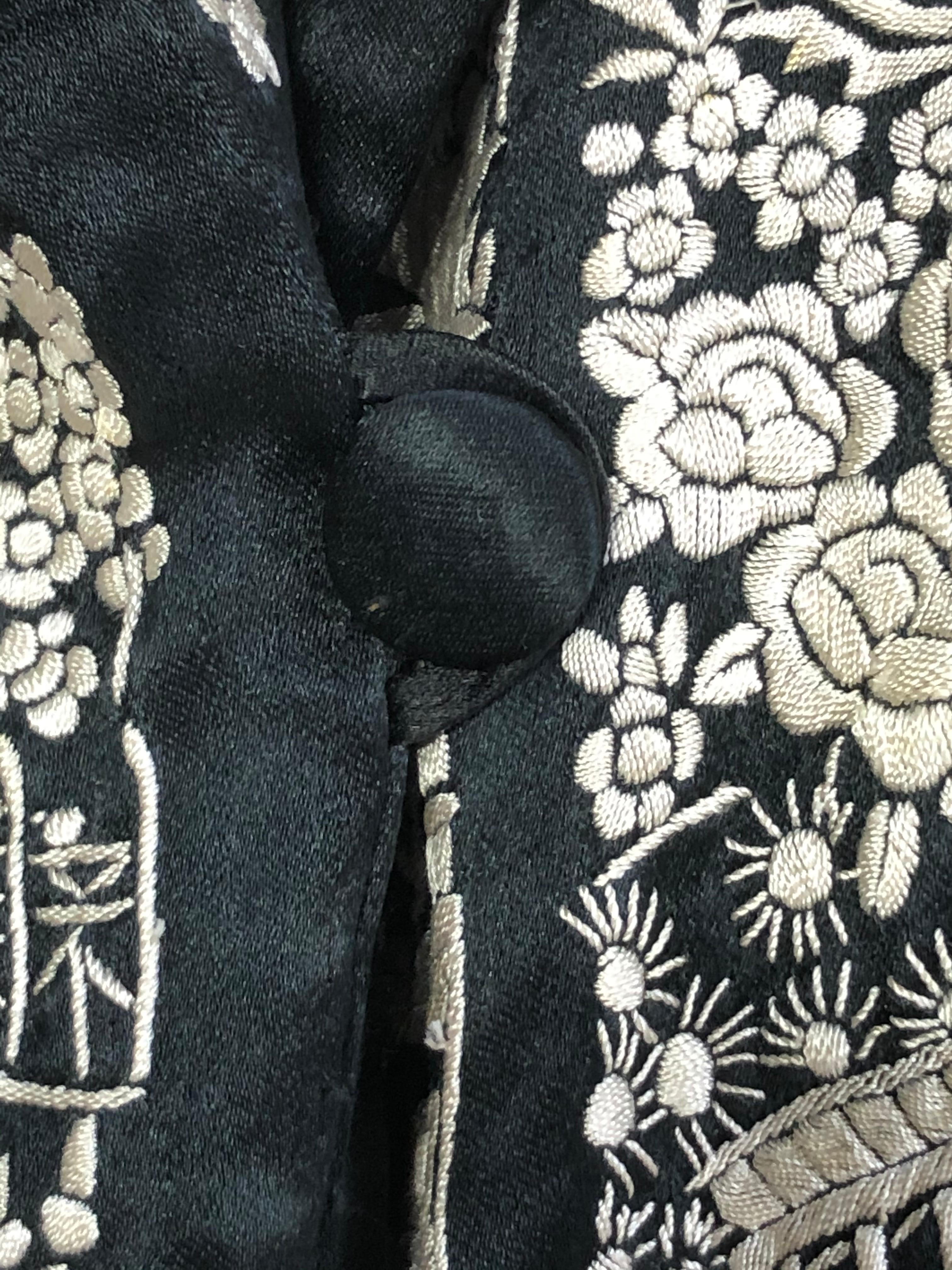 Vintage Hand Embroidery Oriental Silk Jacket 5