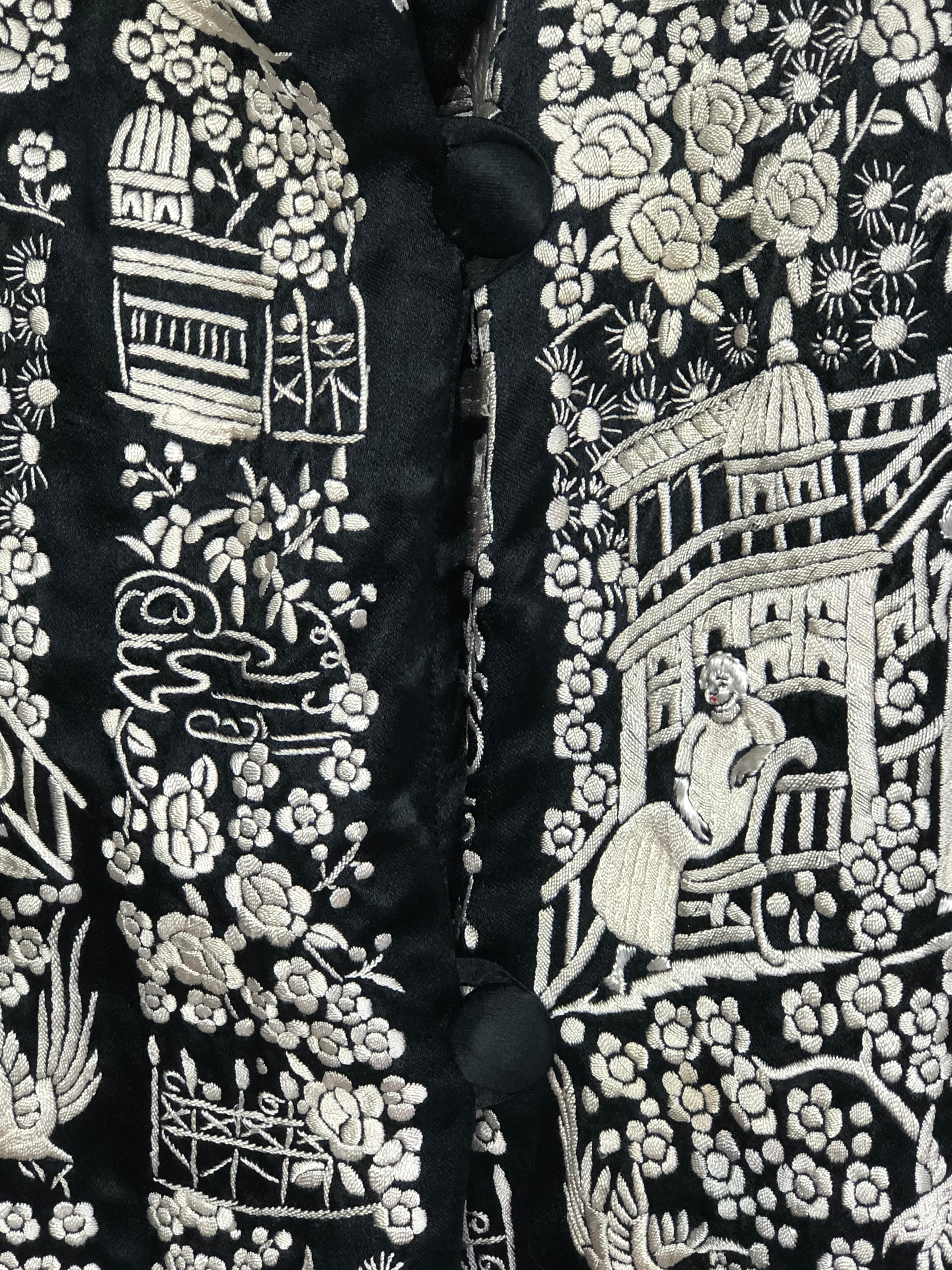 Vintage Hand Embroidery Oriental Silk Jacket 6