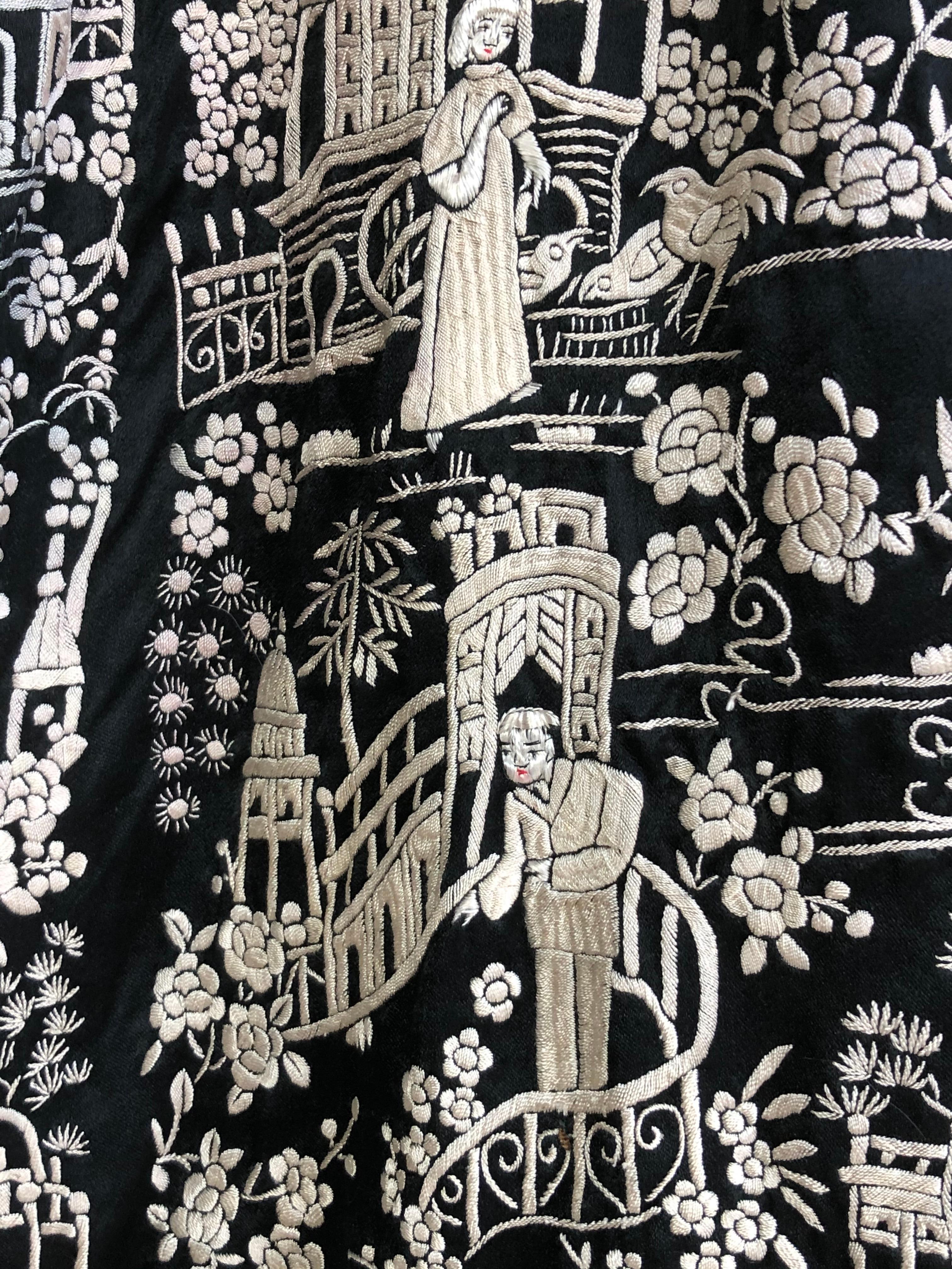 Vintage Hand Embroidery Oriental Silk Jacket 3