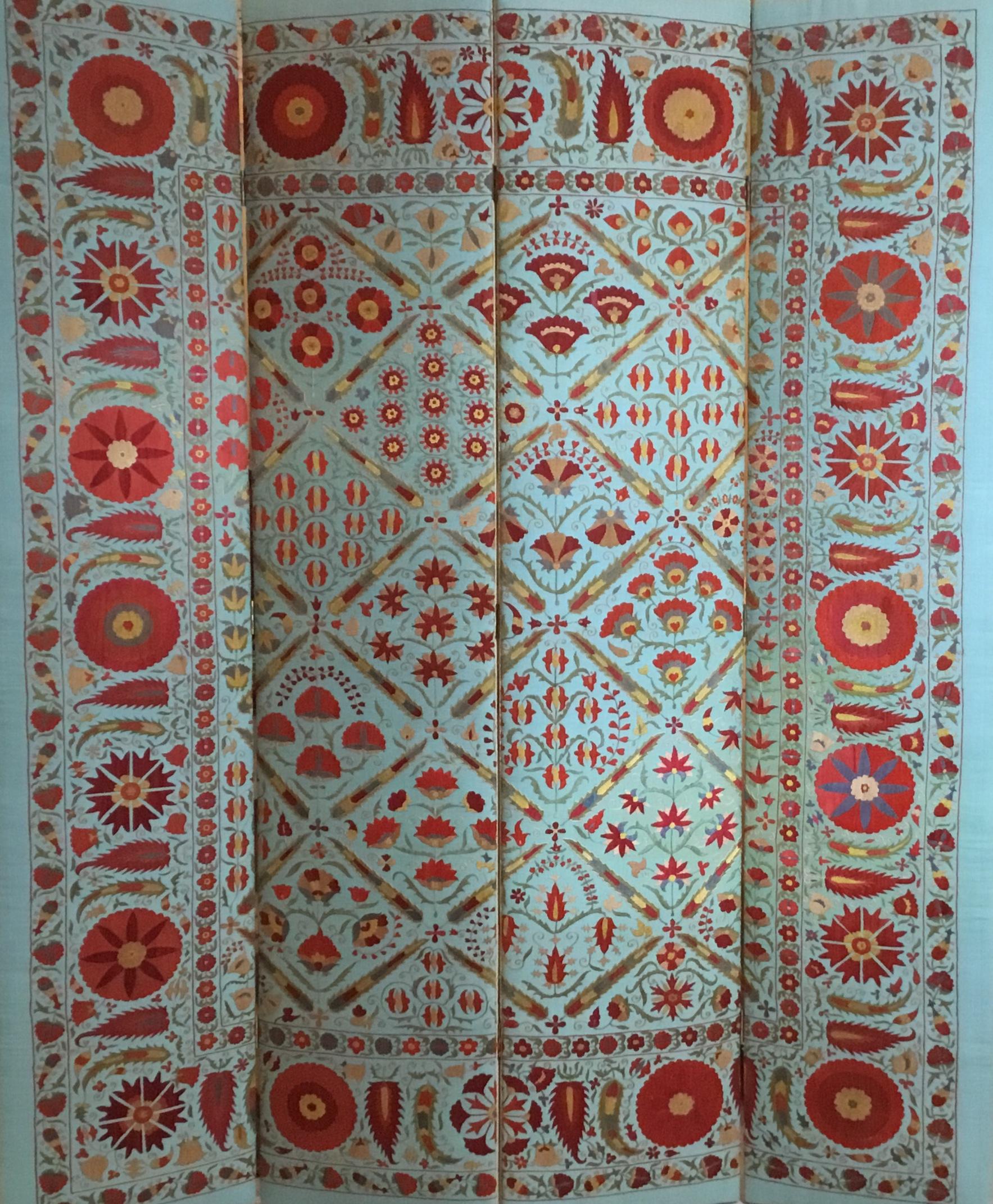 Uzbek Vintage Hand Embroidery Suzani Screen