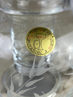 Vintage Hand-Engraved Crystal Carafe, with Ice Bucket and 800 Silver Base, 1980s