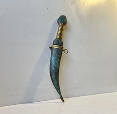 Vintage Hand Engraved Israeli Letter Opener in Bronze