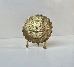 Vintage Hand-Engraved Perpetual Calendar in Brass, 1960s
