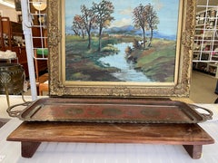 Vintage Hand-Etched Peacock Serving Tray - Made in India