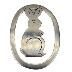 Vintage Hand Etched Taxco 925 Sterling Silver Bunny Rabbit Bookmark
