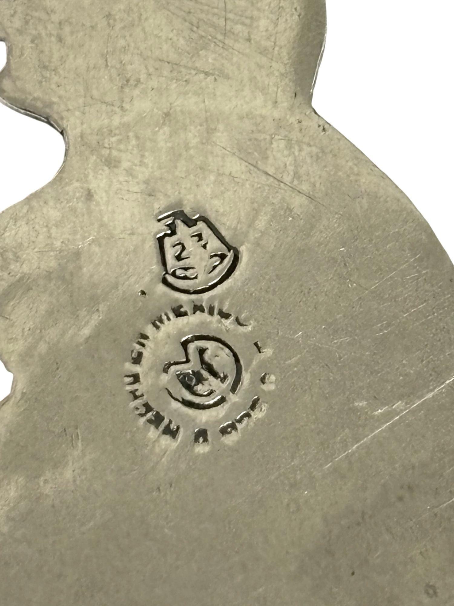 Vintage Hand Etched Taxco 925 Sterling Silver Bunny Rabbit Bookmark For Sale 1