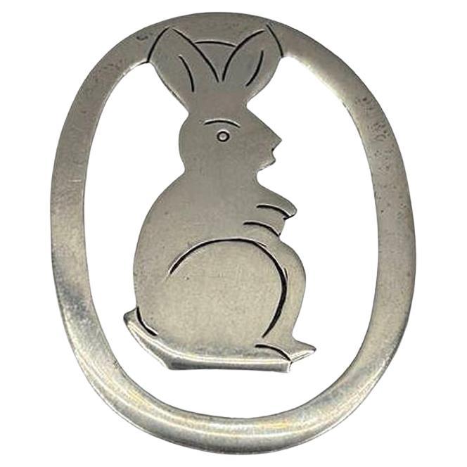 Vintage Hand Etched Taxco 925 Sterling Silver Bunny Rabbit Bookmark
