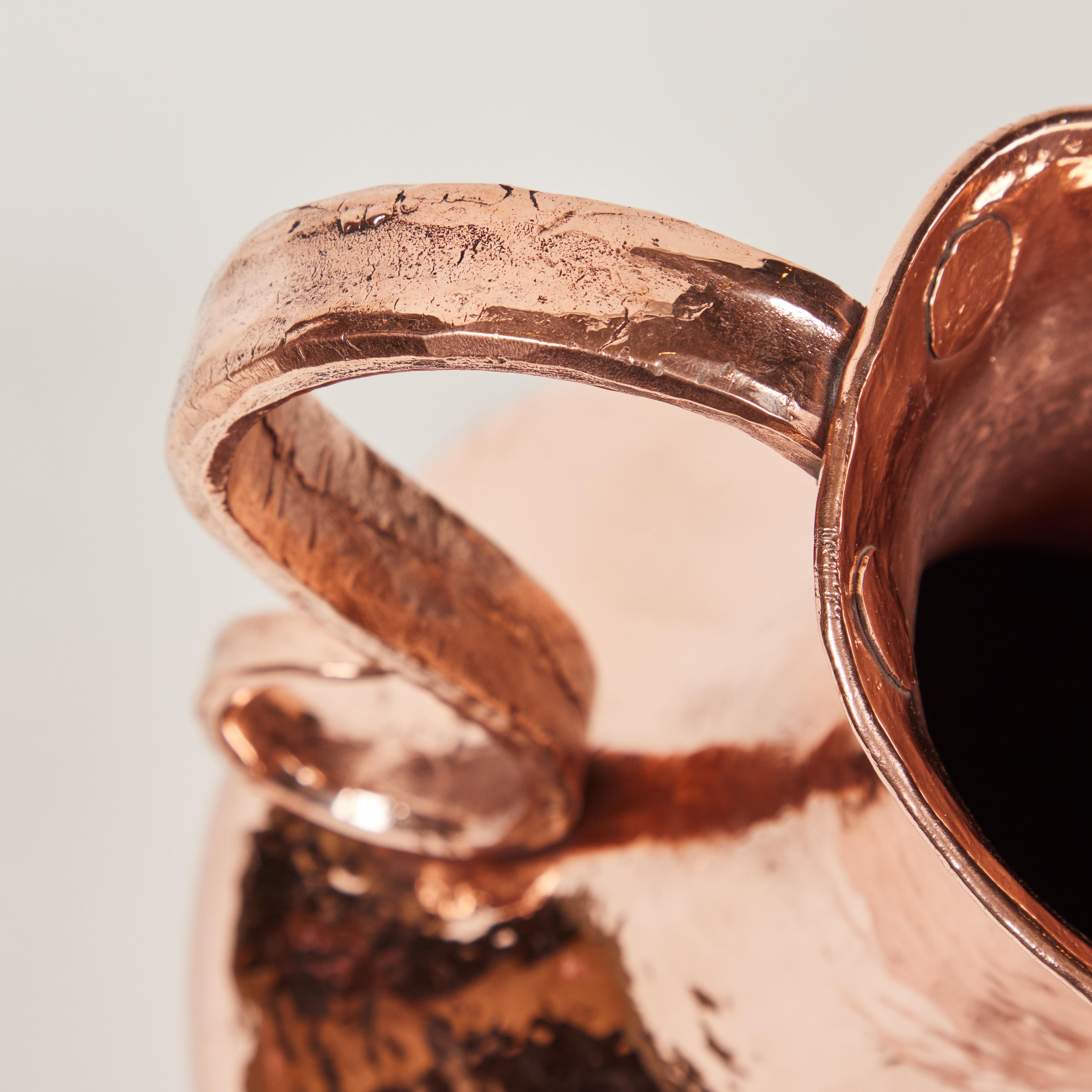 20th Century Vintage Hand Forged & Hammered Copper Pitcher