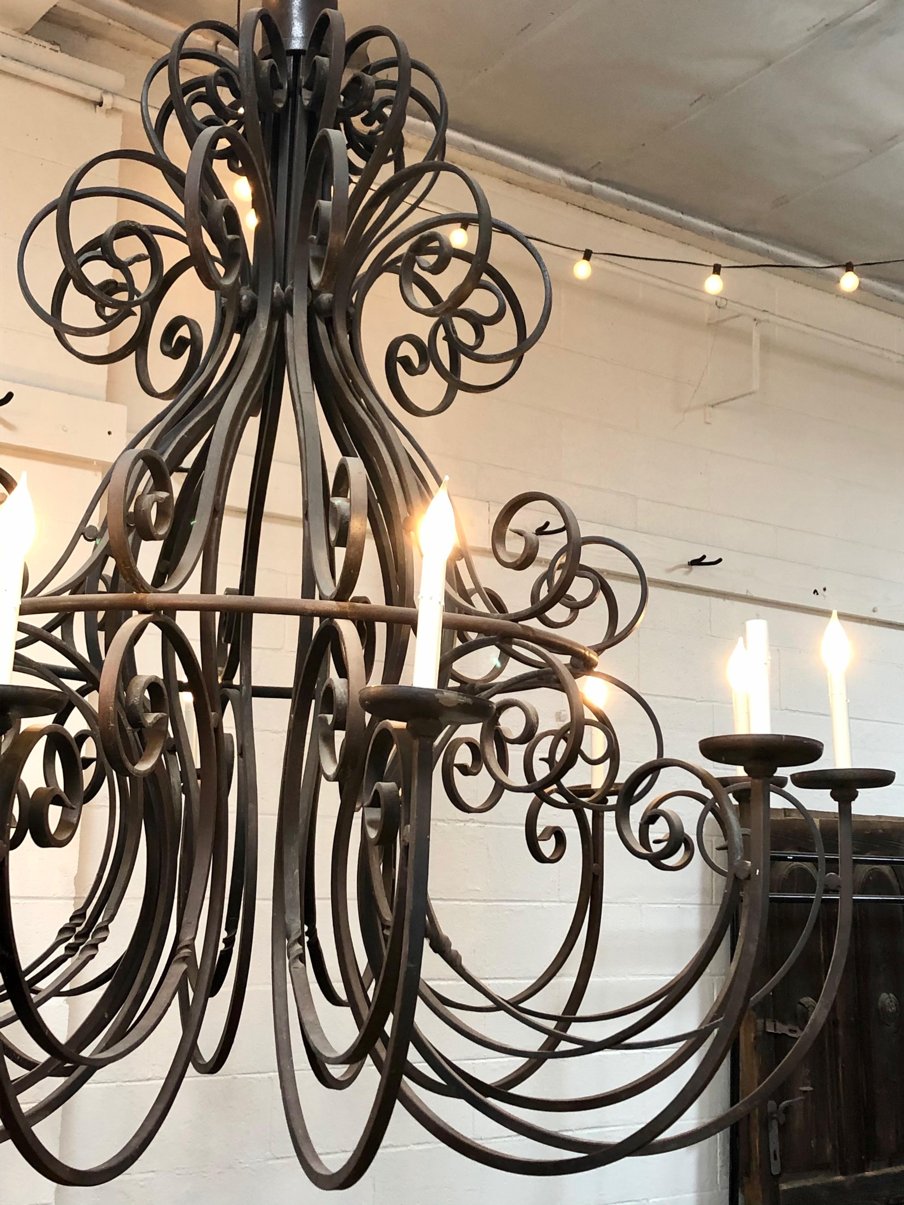 A classical look to any space, this chandelier features iron metal.