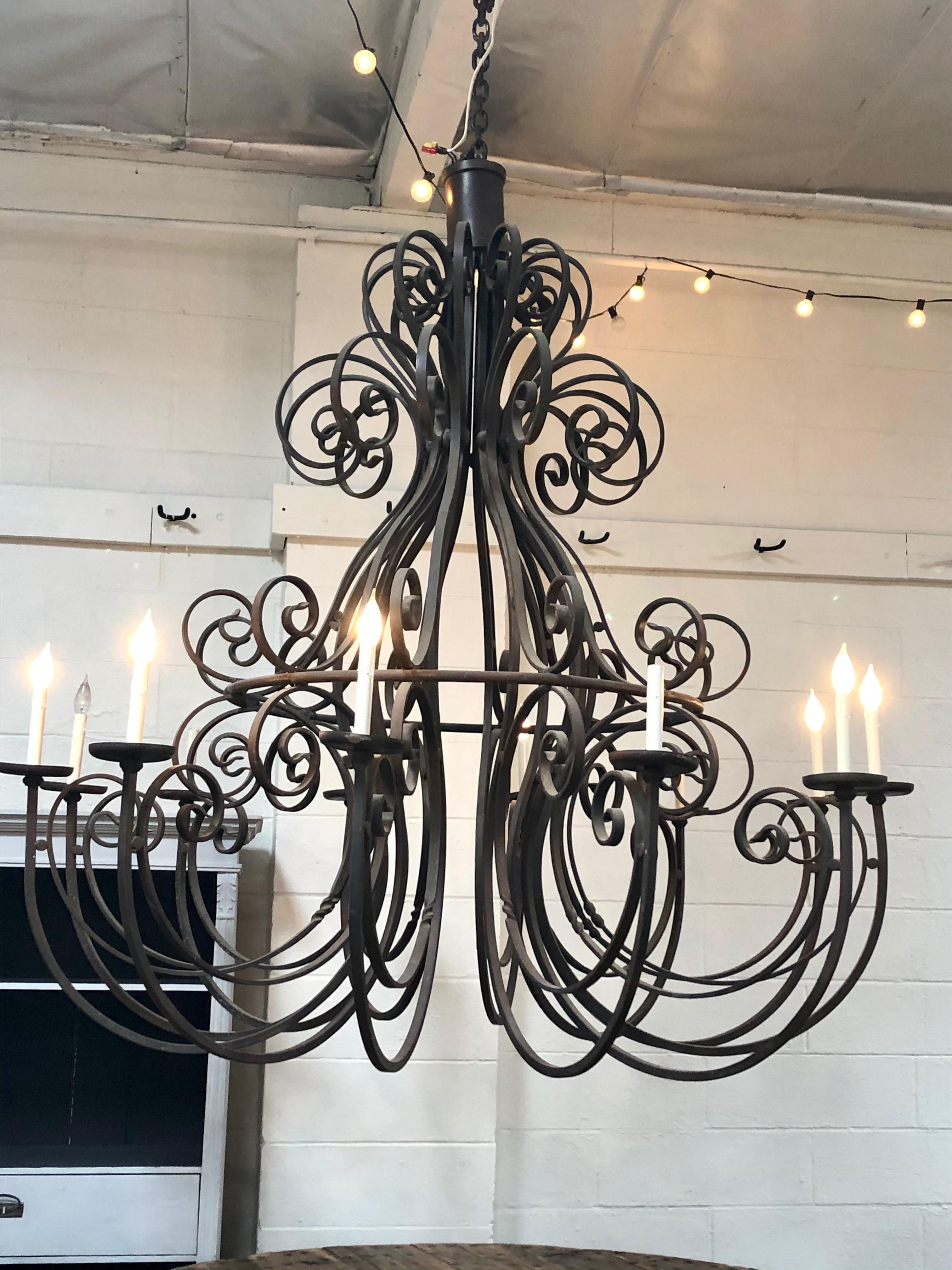hand-forged iron chandeliers