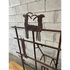 Vintage Hand Forged Iron Fireplace Screen