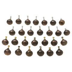 Used Hand Forged Oil-Rubbed Solid Hammered Brass Cabinet Knobs - Lot of 27