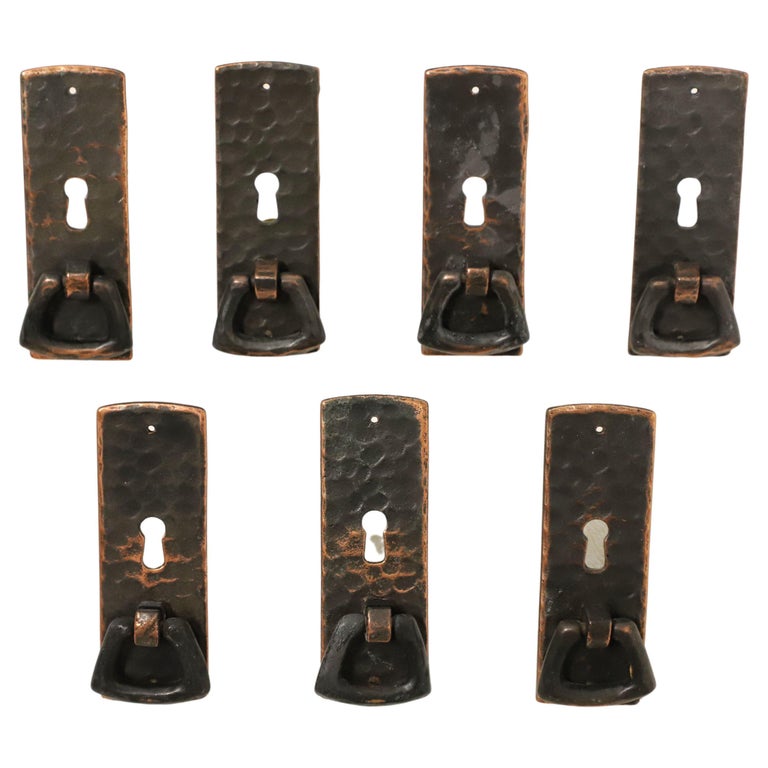 Vintage Hand Forged Oil-Rubbed Solid Hammered Brass Keyhole Pulls - Lot ...