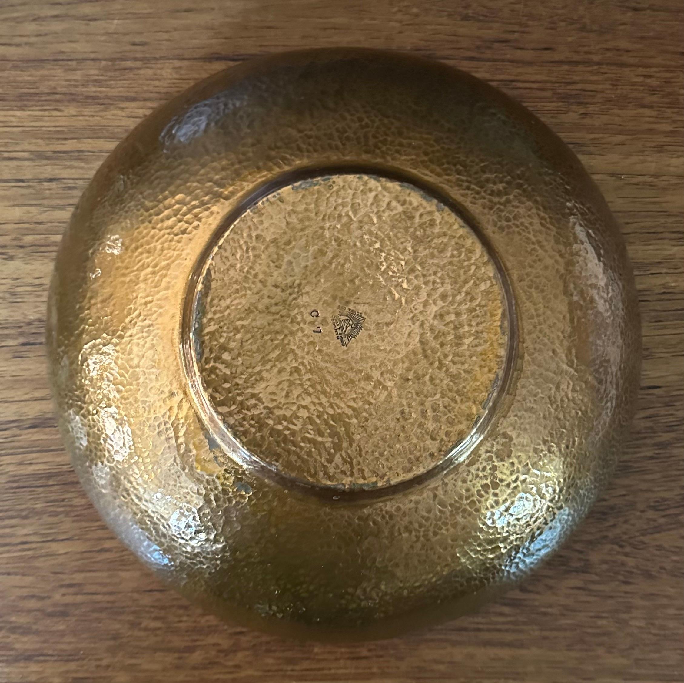 Centro de mesa o frutero artesanal vintage martillado a mano en cobre 1
