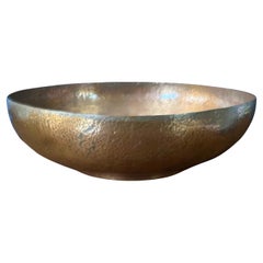 Vintage Hand Hammered Arts & Crafts Centerpiece or Fruit Bowl in Copper