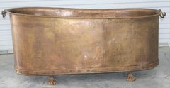 Vintage Hand Hammered Copper Alloy Freestanding Bath Tub Featuring Claw Feet