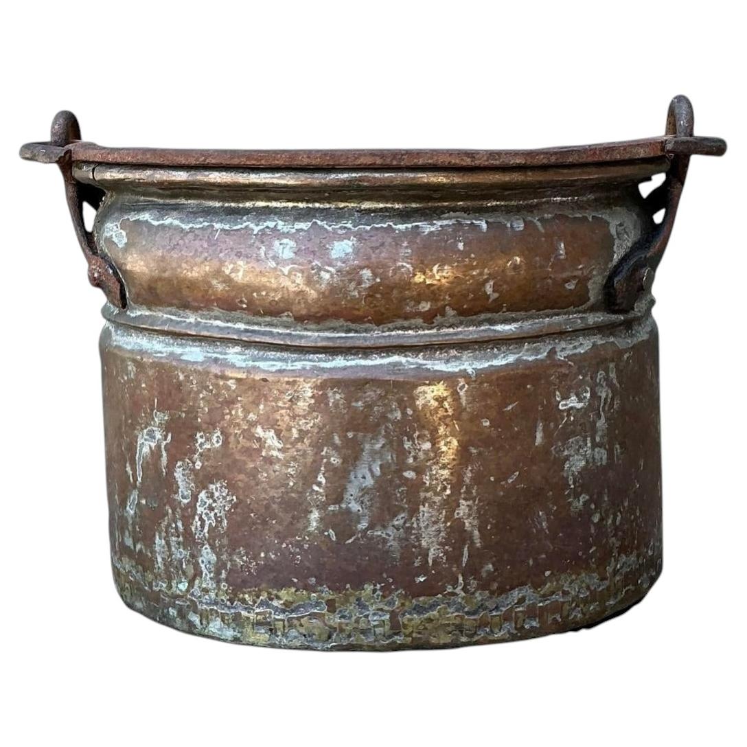 Cuenco vintage de cobre martillado a mano