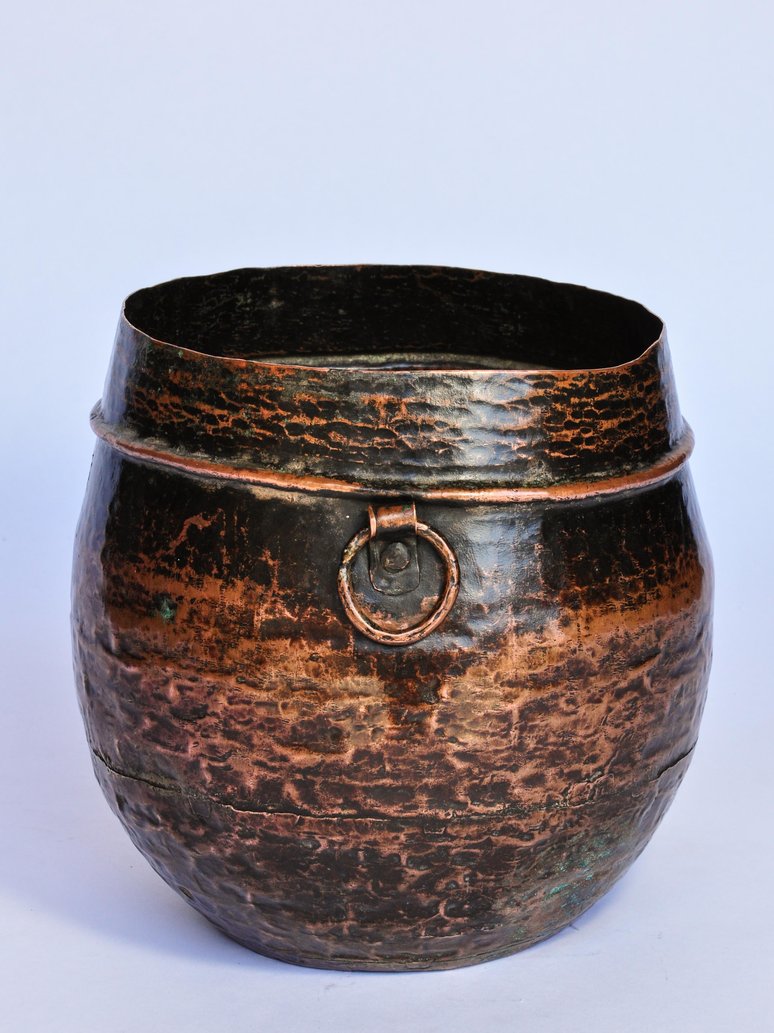 Rustic Vintage Hand Hammered Copper Measuring Pot from Nepal, Early to Mid-20th Century