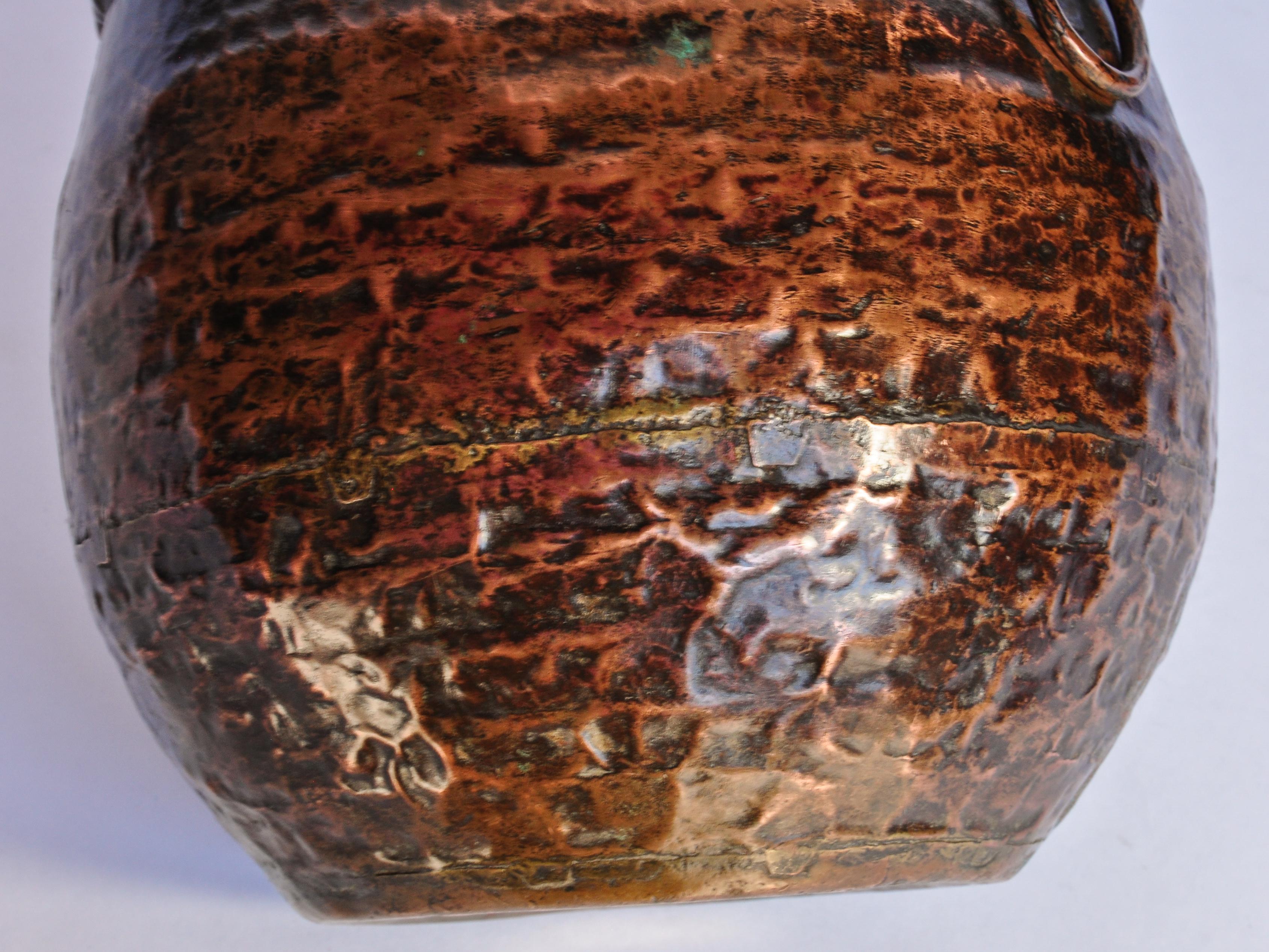 Vintage Hand Hammered Copper Measuring Pot from Nepal, Early to Mid-20th Century 2