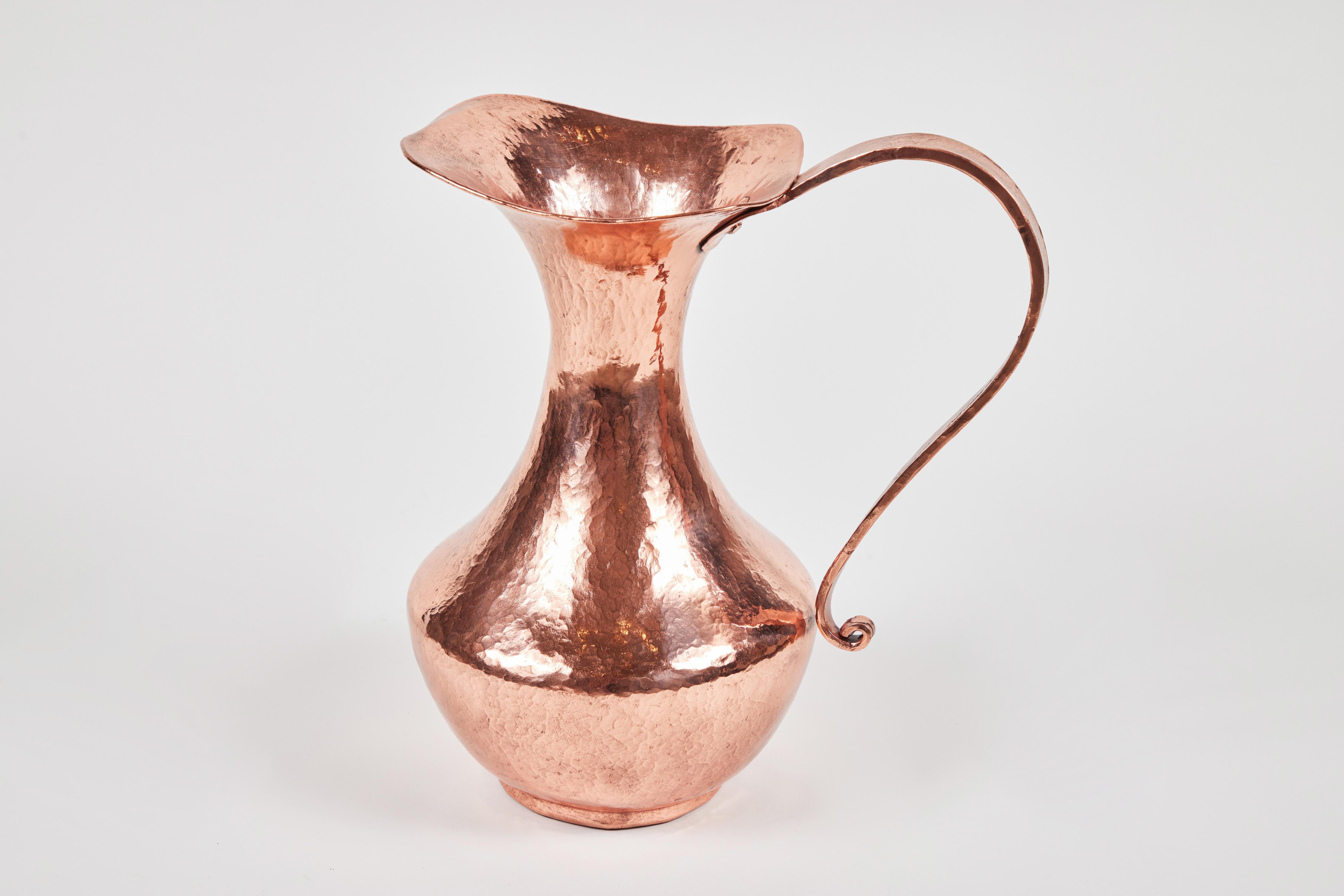Hand-Crafted Vintage Hand Hammered Copper Pitcher