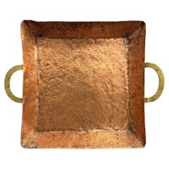 Bandeja vintage de cobre martillado a mano
